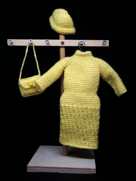 gelb tunesisch gehäkeltes Kleid