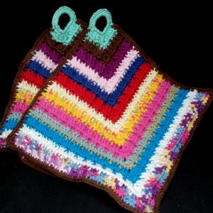 bunte Topflappen in Übergröße