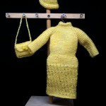 gelb tunesisch gehäkeltes Kleid