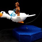 Spieluhr fliegender Schwan in Plastik canvas